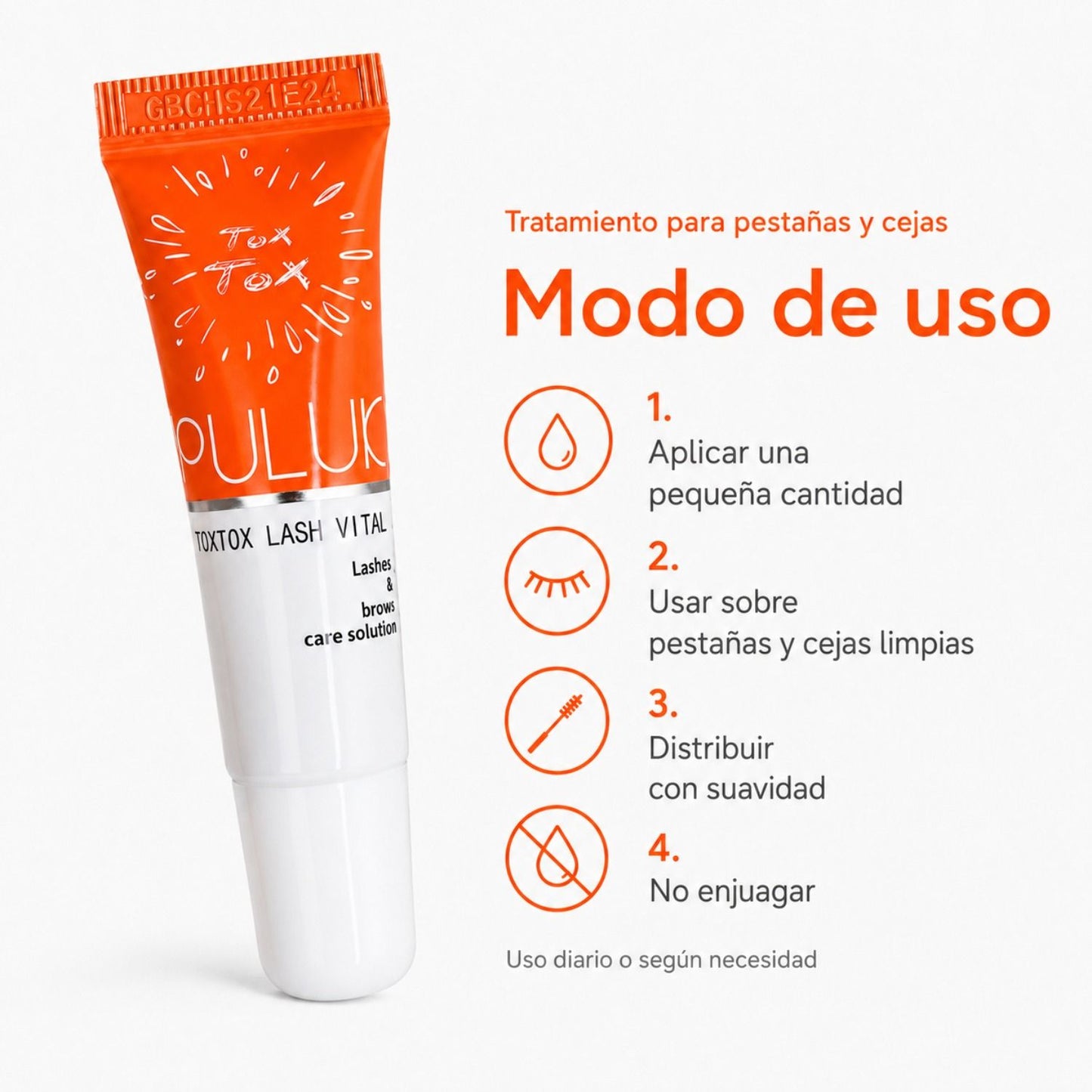 Puluk ToxTox Lash Vital 10 ml | Tratamiento para pestañas y cejas