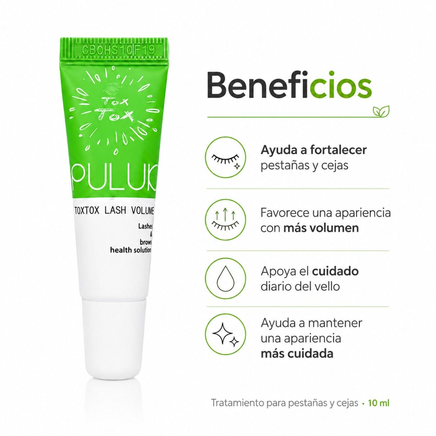 Puluk ToxTox Volume 10 ml | Tratamiento para pestañas y cejas