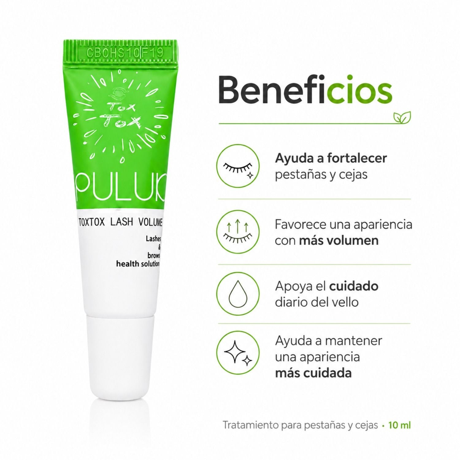 Puluk ToxTox Volume 10 ml | Tratamiento para pestañas y cejas